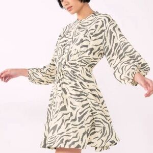 Nine West women’s Medium‎ Fit & Flare dress zebra animal print mini NWOT